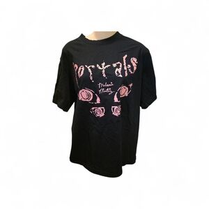 Black T-Shirt with Pink Graphic